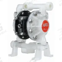 ARO Double Diaphragm Pump: Polypropylene Body, 1/2 in, NPT Connection, 15.2 gpm, 289 ft Max. Head (MPN PD05P-ARS-PAA-B). Key specifications — Brand: ARO; Seat Material: PP; Check Valve Material: Santoprene.