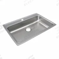 JUST MANUFACTURING Bowl Drop-In Sink: 33 in Overall Lg, 22 in Overall Wd, 4 1/2 in Bowl Dp, 1 Bowls (MPN SLADA2233A451-J). Key specifications — Brand: JUST MANUFACTURING; Color Family: Silver/Gray.