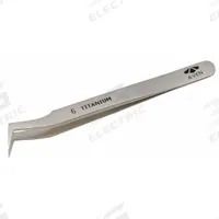 AVEN Tweezers: Titanium, Point, Bent Tip, 1.3 mm Tip Thick (MPN 18069TT). Key specifications — attr1002355: Titanium; attr1002345: AVEN; attr1002348: Titanium; attr1002358: Smooth; attr1002361: 6; attr1024781: Standard.