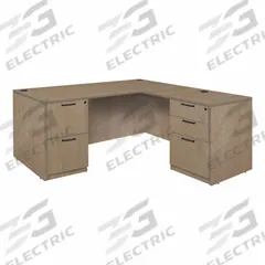 REGENCY Desk: Particle Board, Oak, 2 Pedestals, 5 Drawers, 66 in Overall Wd, 29 in Overall Ht (MPN LLDFP6630NO). Key specifications — Desktop Material: Particle Board; Includes Modesty Panel: Yes; Pedestal Location: Double Pedestal; Kit Product Type: Double Pedestal Desk; Desktop Color: Oak; Brand: REGENCY; Frame Color: Noble Oak; Frame Material: Particle Board.