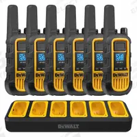 DEWALT Handheld Two Way Radio: DXFRS300 Series, FRS/GMRS, Analog, 1 W, 22 Channels, Alphanumeric (MPN DXFRS300-BCH6B). Key specifications — Color: Yellow; FCC License Required: No.