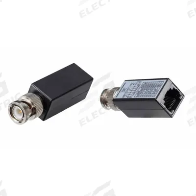 GEM BY TRIPLETT Video Adapter: (1) BNC Male x (1) RJ45 Female Adapter, Black - Coaxial Splitters & Adapters for Data, Audio & Video