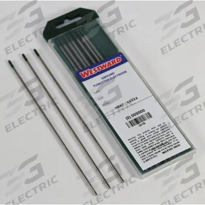 WESTWARD Tungsten Electrode: Pure Tungsten, 5/32 in x 7 in, Green, EWP - Pure Tungsten Electrodes