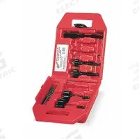 MILWAUKEE Contractor Self Feed Drill Bit Set: Hex, 6 5/8 in Overall Lg, Steel, 7 Drill Bits (MPN 49-22-0130). Key specifications — attr255730: (1) 5-1/2 in One-Piece Shank and Coupling; attr325817: Contractor Self Feed Drill Bit Set; attr277224: MILWAUKEE.