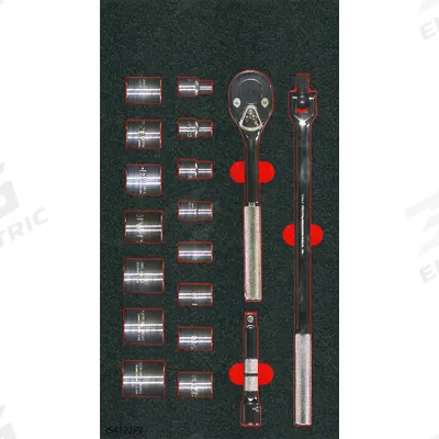 PROTO Socket Sets: 1/2 in Drive, 18 Piece, 6-Point, SAE - SAE Socket Sets with Bit Sockets & Drive Tools
