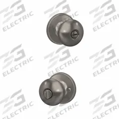 SCHLAGE RESIDENTIAL Stratus Knob Lockset: Privacy Knob Locksets, Nickel (MPN J40-STR-619). Key specifications — Lockset Style: Stratus.