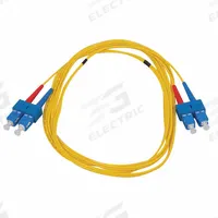 MONOPRICE Fiber Optic Patch Cord: Single Mode, 2 m Lg, SC End 1, SC End 2, Yellow, PVC (MPN 4628). Key specifications — Fire Rating: Riser; Jacket Material: PVC; Number of Fibers: Duplex; Brand: MONOPRICE; _Fiber Optic Cable Style: 9/125µ OS2.