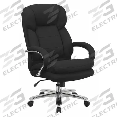 FLASH FURNITURE Office Chair: Hercules, Black, Fabric Material, 28 in Back Ht - Fixed-Arm Office Chairs