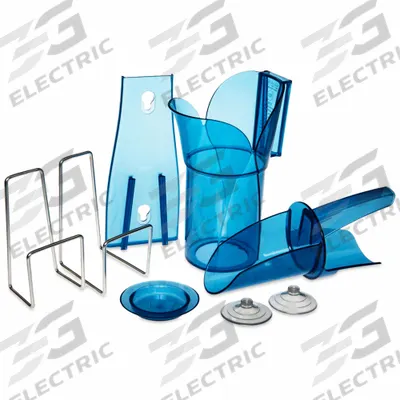SAN JAMAR Ice Scoop and Holder: Blue, Polycarbonate, 7 in Wd, Dishwasher Safe - Ice Scoops with Holder