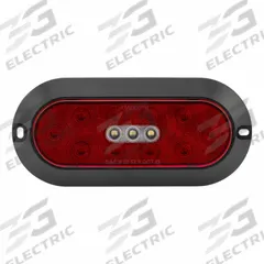 MAXXIMA Surface Mount Oval Hybrid: LED, Stop, Turn, and Tail Combo Light, Red/White, Oval, Screw (MPN M85620R). Key specifications — Standards: DOT/SAE J593, J2040, J2261; Electrical Connection: PL-3 Connector; Brand: MAXXIMA; Installation Type: Removable; Lens Color: Red; Mount Type: Screw; Lighting Technology: LED; Light Type: Stop, Turn, and Tail Combination Light.