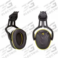 V-GARD Helmet Mounted Earmuff: Hard Hat-Mounted Earmuff, 27 dB NRR, Dielectric, Foam, Yellow/Black (MPN 10190357). Key specifications — Style: Rigid; Dielectric: Yes; Electrically Insulated: No; Cushion Material: Foam; Series: V-Gard; Cup Color_Original: Yellow/Black; Features: Foam-Injected Ear Pads; Compatible Manufacturer Model Number: V-Gard Line.