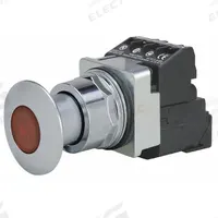 SIEMENS Mushroom Head Push Button: Illuminated, Mushroom Head Profile, Metallic, 30 mm, 1NO/1NC (MPN 52PP2G3AB). Key specifications — Brand: SIEMENS; Action: Maintained; Series: Class 52; Push Button Material Type: Metallic.