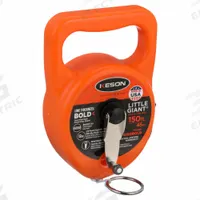 KESON Chalk Line Reel: 1:1, 150 ft Line Lg, Orange, 12 oz Fill Wt, Big-Mouth Turn and Lift Door (MPN G150BOLD). Key specifications — attr1270037: 1:1; attr1270064: KESON; attr1270067: Polysynthetic; attr1270076: Plastic.