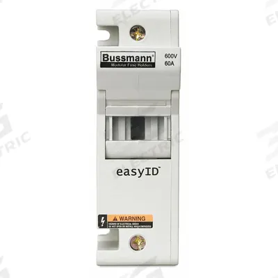BUSSMANN Fuse Block: Finger-Safe, 3 Pole, 600 V AC, DIN Rail Mounting - UL Class J Fuse Blocks