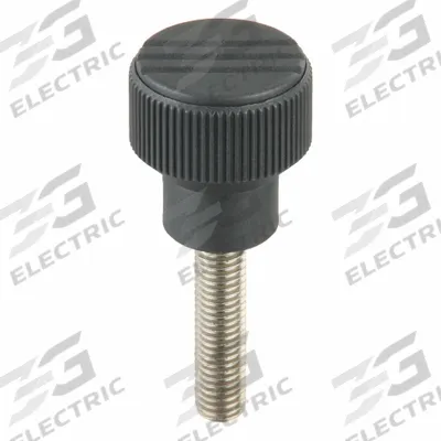 KIPP Hand Knob: Knurled, Plastic w/ SS Thread, M10 Thread, 40 mm Thread Lg, 34 mm Dia - Knurled Knobs with Threaded Stud