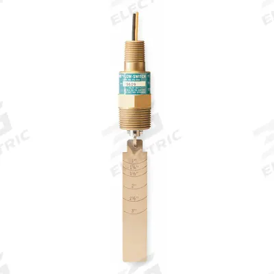GEMS SENSORS Liquid Flow Switch: Paddle, 1 1/2 in For Pipe Size, Brass, 1 in NPT, NPT - Insertion-Style Hazardous-Location Switches for Liquids