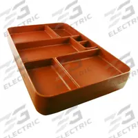 CORTECH Food Tray: 14 1/4 in Overall Lg, 9 1/2 in Overall Wd, Terra Cotta, 7 Compartments (MPN 3000TC). Key specifications — Brand: CORTECH; Color: Terra Cotta; NSF Certified: No.