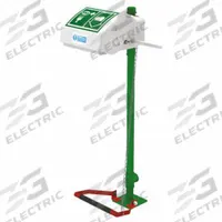 HUGHES SAFETY Plumbed Eyewash: Std, Floor Mnt, Eyes and Face Coverage, Covered, Plastic Bowl (MPN 45GP). Key specifications — Activation: Pull Down; Brand: HUGHES SAFETY.