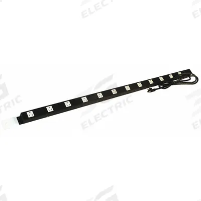 PRO-LINE Power Strip: 60 in Overall Wd, 2 in Overall Dp, Steel - Power Strips & Mounting Panels for Workbenches
