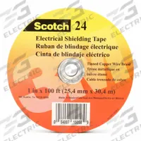3M Conductive Electrical Tape: 1 in Wd, 33 3/8 yd Lg, 16 mil Thick, Electrostatic Shielding, Silver (MPN 15058)