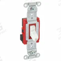 HUBBELL Wall Switch: Toggle Switch, Single Pole, Maintained, White, 120/277V AC, 20 A (MPN SNAP1221PLW). Key specifications — Illuminated: No; Voltage Rating: 120/277V AC.