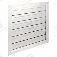 27.75"H-W 4.5"L Aluminum Backdraft Dampr: For 24 in Fan, Single Panel, 27 3/4 in H, 27 3/4 in W (MPN 5NKN6). Key specifications — Airflow Direction: Horizontal; Blade Type: Flat Blade; Brand: DAYTON; Maximum Air Velocity: 2250 fpm; Mounting Position: Vertical.