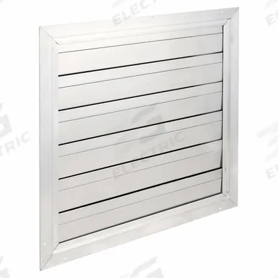 Dayton 27.75"H-W 4.5"L Aluminum Backdraft Dampr: For 24 in Fan, Single Panel, 27 3/4 in H - Wall-Mount Backdraft Dampers