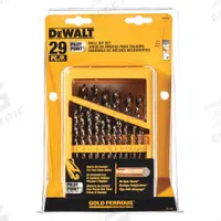 DEWALT Jobber Length Drill Bit Set: 29 Pc, 1/16" to 1/2" by 64ths, 135° Pilot Point (MPN DW1969). Key specifications — attr1236168: Metal Index.