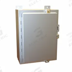 HAMMOND Electrical Enclosure: Aluminum, 16 in x 12 in x 6 in, NEMA 12/13/4/4X, w/Panel, Solid Cover (MPN 1418N4ALB6). Key specifications — Closure Method: Clamps; Brand: HAMMOND; Knockouts: Not Included.