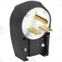 BRYANT Straight Blade Plug: 6-30P, 250V AC, 30 A, 2 Pole, 3 Blade, Black/White (MPN 9630ANPB)