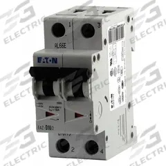 EATON IEC Supplementary Protector: 6 A Amps, 96V DC, 15kA at 277/480V AC, Lug, FAZ, 277/480V AC, B (MPN FAZ-B6/2). Key specifications — Terminal Connection: Lug; AC Voltage Rating: 277/480V AC; Curve Type: B; DC Voltage Rating: 96V DC; Max. AIR Rating: 15kA at 277/480V AC; Series: FAZ; Brand: EATON.