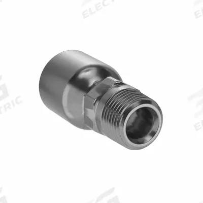 Parker Hydraulic Crimp Fitting: Steel x Steel, Straight, -4 For Hose Dash Size - Parker Crimp Hydraulic Hose Fittings with NPTF Connection