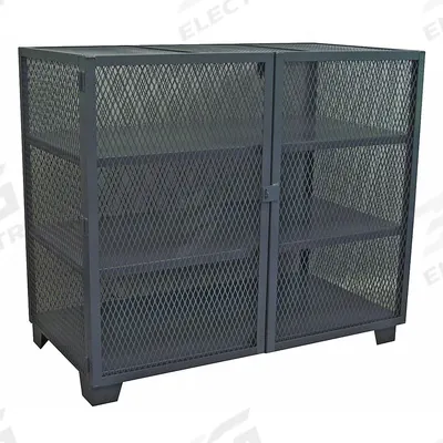 JAMCO Storage Cabinet: 60 in x 30 in x 54 in, 3 Fixed Shelves, Swing Handle & Padlock Hasp - Industrial Ventilated Shelf Cabinets