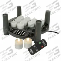 STERNO Flameless Candle: 24 hr Burn Time, Black/White, 9 3/4 in Overall Ht, 9 3/4 in Overall Wd (MPN 60306). Key specifications — Application: Flameless Inside Lamps; Jar Color: White; Brand: STERNO; Light Color: White; Color: Black/White; Material: Plastic; Product Type: Flameless Candle.