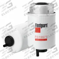 FLEETGUARD Fuel Filter: Cartridge, 6 1/16 in Overall Lg, 2 3/4 in Outside Dia, Diesel Fuel, Diesel (MPN FS19977). Key specifications — attr434022: FLEETGUARD; attr427730: Cellulose; attr1017112: Trucks; attr1017113: Claas.