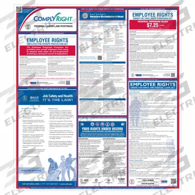COMPLYRIGHT Labor Law Poster: DC, English, Plastic, 24 in x 27 in, FMLA - Federal Labor Law Posters