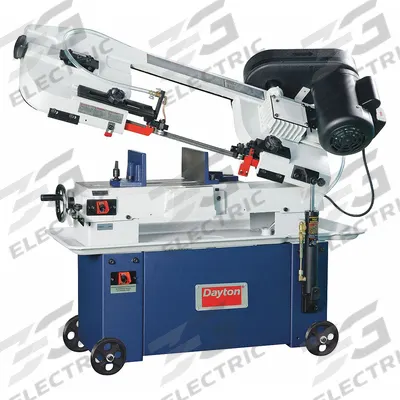 Dayton Band Saw: 7 in x 12 in, 86 to 260 SFPM, 45°, 9/4.5, 1 Phase - Mitering Manual Horizontal Band Saws