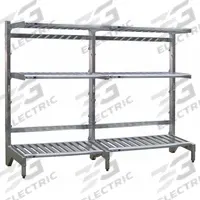 NEW AGE INDUSTRIAL Cantilever Rack: 120 in x 27 in x 72 in, 3 Shelves, 300 lb Shelf Capacity (MPN 99884). Key specifications — Material: Aluminum; Shelf Configuration: Standalone; Brand: NEW AGE INDUSTRIAL.