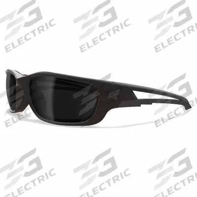 EDGE EYEWEAR Safety Glasses: Smoke Lens, Full-Frame, Metal Detectable, Black Frame - Padded Comfort-Fit Safety Glasses
