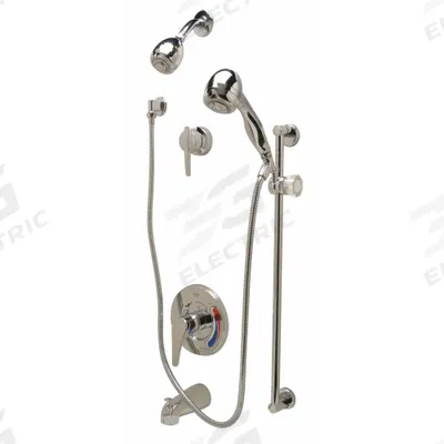 ZURN Tub and Shower Trim Kit: Temp Gard, 2.5 gpm Fixed Showerhead Flow Rate - Bathtub Spout & Fixed Showerhead Faucet Combinations