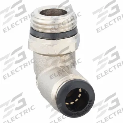 AIGNEP USA Push-Fit Elbow Fitting: 8 mm OD x 3/8 in Pipe Size, Brass, Silver - Nickel-Plated Brass Tube Fittings