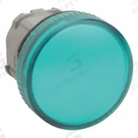 SCHNEIDER ELECTRIC Pilot Light Head: 22 mm Panel Mounting Hole Dia, Green, Smooth, XB4 Series (MPN ZB4BV03). Key specifications — Brand: SCHNEIDER; Compatible Lamp Module Type: BA9 Lamp Module; Compatible with Series: XB4.