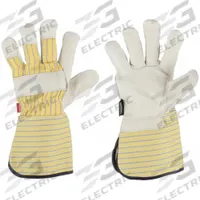BDG Leather Gloves: Universal ( 9 ), Premium, Work Glove, Cowhide, Wing Thumb, Gauntlet Cuff, 1 PR (MPN 40-9-173TFL-5). Key specifications — Brand: BDG.