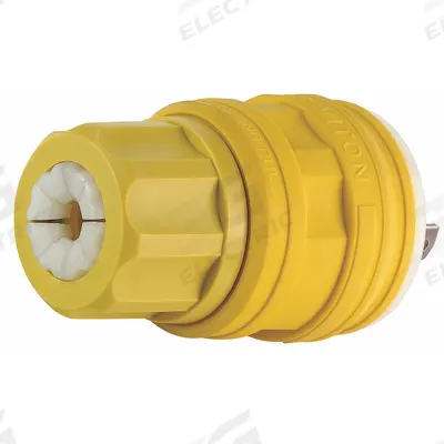 LEVITON Locking Plug: Non-NEMA, Yellow, 125/250V AC, 10 A_15 A, 3 Pole - Watertight Plugs