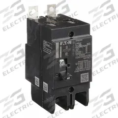 EATON Miniature Circuit Breaker: 40 A, 277/480V AC, Single Phase, 14kA at 277/480V AC, 2 Poles, Std (MPN GHB2040). Key specifications — attr195951: 40 A; attr195952: 277/480V AC; attr195953: Single; attr195954: 14kA at 277/480V AC; attr195958: Standard; attr195955: Eaton Powerline Panelboards; attr211136: EATON.