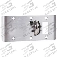 ACCURATE Door Strike Plate: Curved Lip, 6 1/4 in Lg, 4 3/4 in Wd, Chrome (MPN ADL-OEK-5 US26D). Key specifications — ADA Compliant: Yes; Product Type: Door Strike Plate; Brand: ACCURATE.