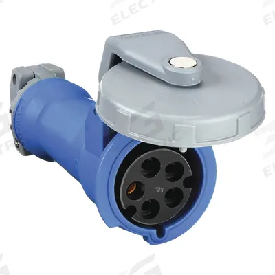 HUBBELL Pin and Sleeve Connector: Blue, 120/208V AC, Three Phase, 30 A, 4 Pole - Washdown-Rated Connectors