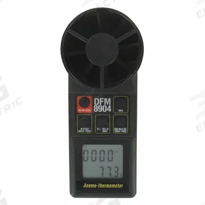 Dwyer Anemometer: 1 fpm Air Velocity Resolution, Rotating Vane, Air Velocity/Temp - Rotating Vane Air Velocity Meters