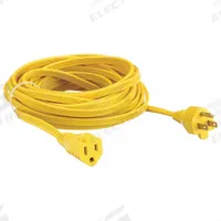 APPROVED VENDOR Extension Cord: Indoor Use, 25 ft Lg, Outlet, 5-15P, 16/3, SPT-2, Yellow, 125V AC (MPN 1FD58). Key specifications — Brand: APPROVED VENDOR; Temperature Rating: 32° to 167°F; NEMA Plug Configuration: 5-15P.