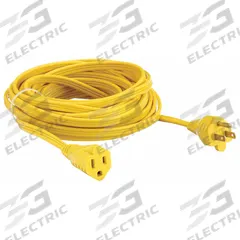 APPROVED VENDOR Extension Cord: Indoor Use, 25 ft Lg, Outlet, 5-15P, 16/3, SPT-2, Yellow, 125V AC (MPN 1FD58). Key specifications — Brand: APPROVED VENDOR; Temperature Rating: 32° to 167°F; NEMA Plug Configuration: 5-15P.